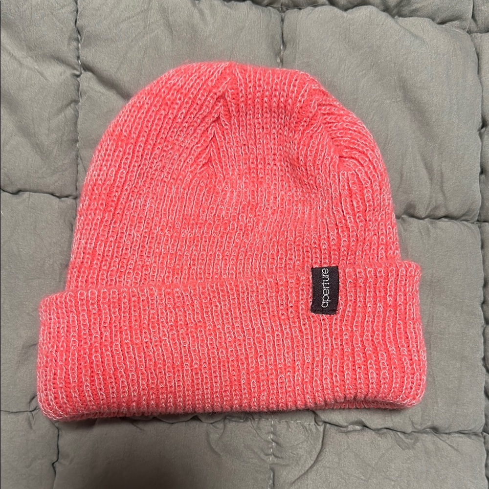 Aperture Pink Knit Beanie Hat